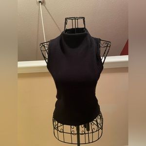 Black Mock Neck Ribbed Sweater Top